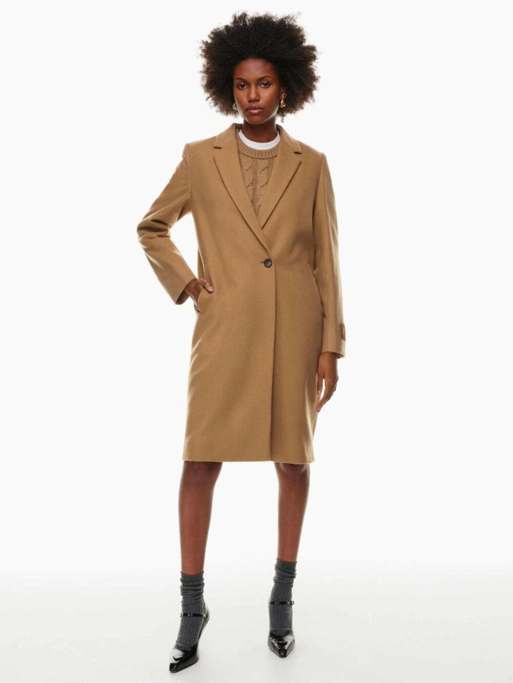 Aritzia Babaton Stedman Wool Coat - Camel - Size XS